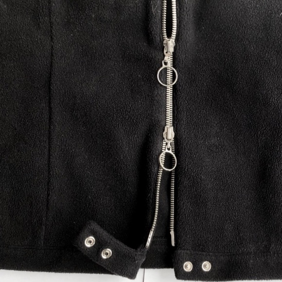 FaL NY Moto Set  Black Fleece Jacket & Pants Size Medium - Picture 9 of 16